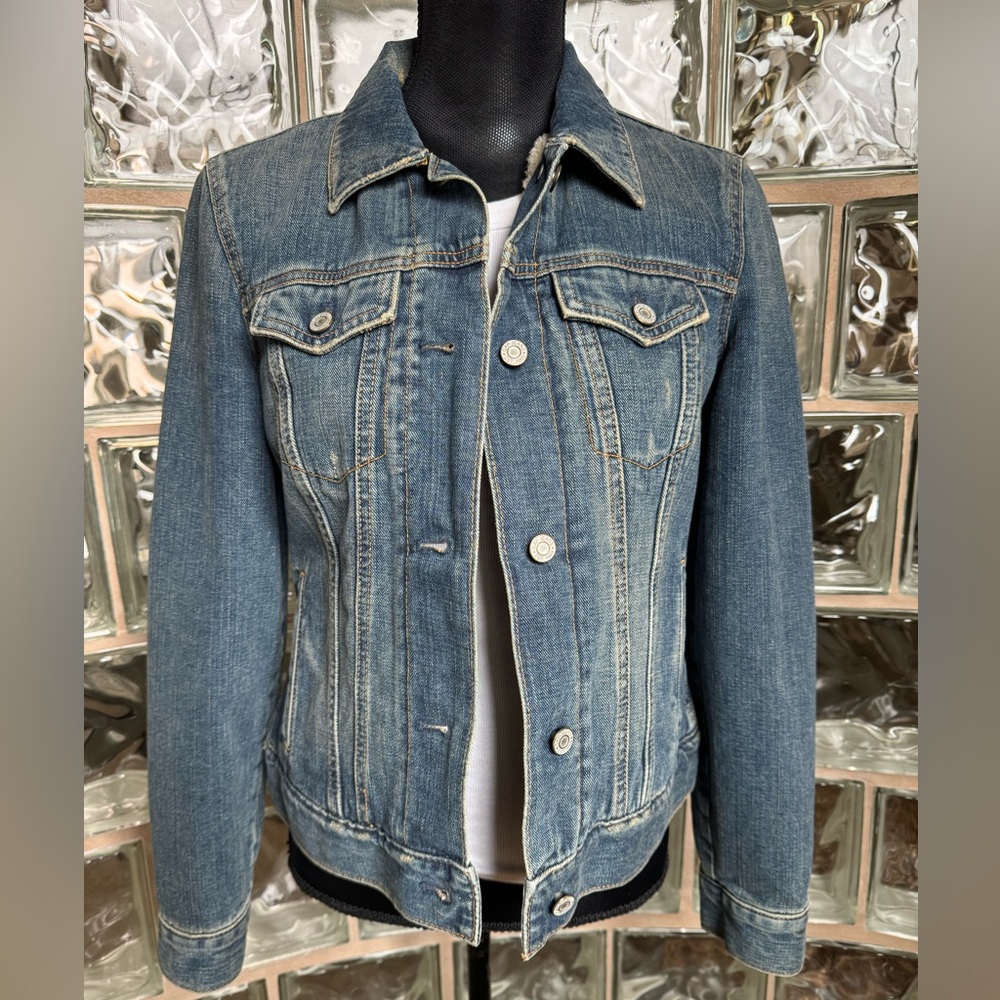 GAP Vintage Women’s Sherpa Lined Jean Jacket Size Medium Preowned/GOOD Condition - Picture 6 of 11